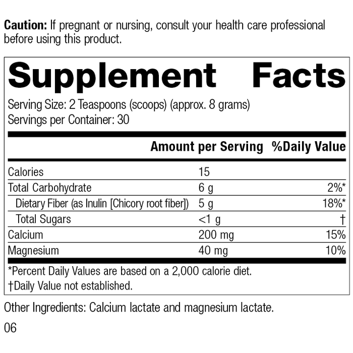 Prebiotic Inulin, Rev 06 Supplement Facts