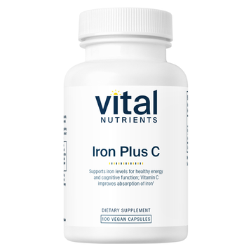 Vital Nutrients, Iron Plus C 100 vcaps