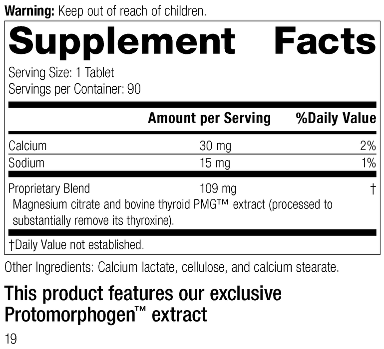 8025 Thytrophon PMG R18 Supplement Facts