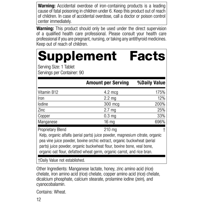 Trace Minerals-B12 R11 90 Tablets Label Image