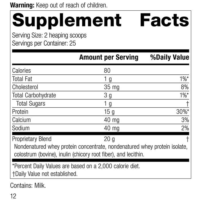 Whey Pro Complete, 1.3 lbs. (600 g), Rev 11 Supplement Facts