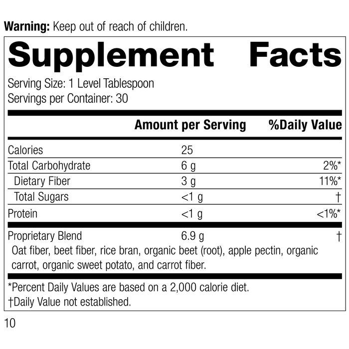 8335 Whole Food Fiber R09 Supplement Facts