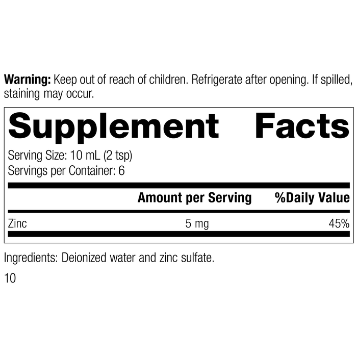8360 Zinc Test R08 Supplement Facts