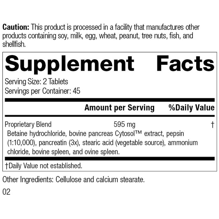 Zypan®, 90 Tablets, Rev 02 Supplement Facts