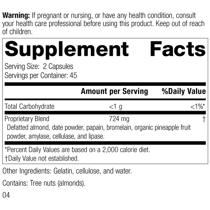 8443 Zymex-II R02 Supplement Facts