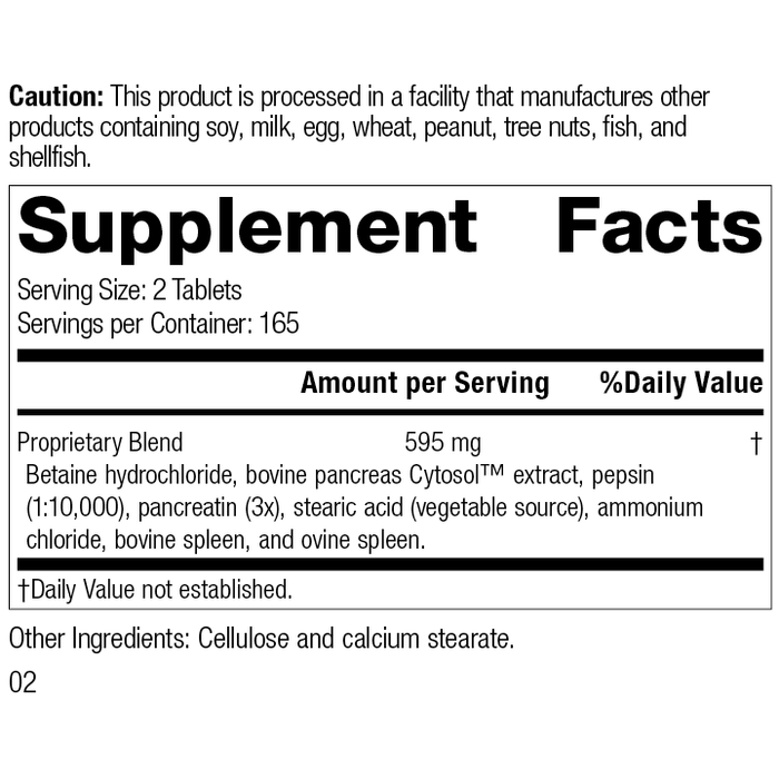 Zypan®, 330 Tablets, Rev 01 Supplement Facts