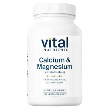 Vital Nutrients, Calcium & Magnesium (Citrate/Malate) 100 caps