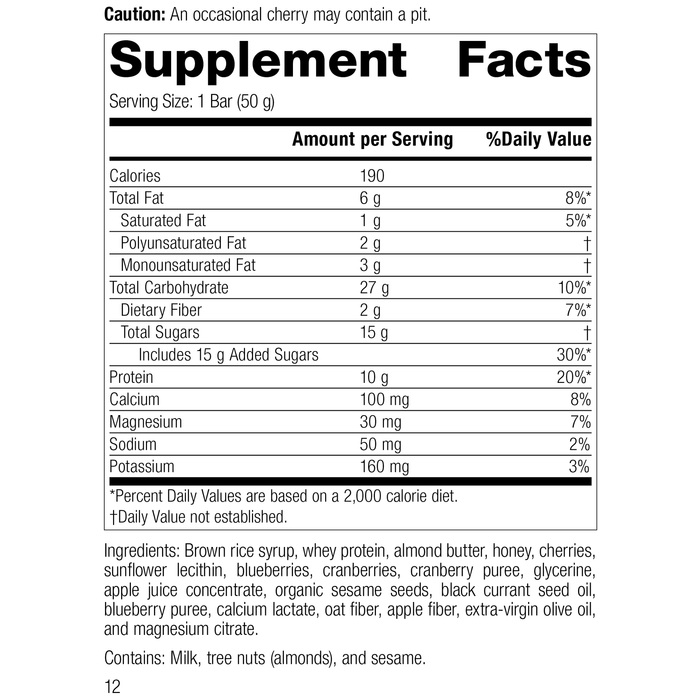 StandardBar®-Berry, Rev 12 Supplement Facts