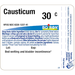 Supplement facts Causticum 30C 80 plts