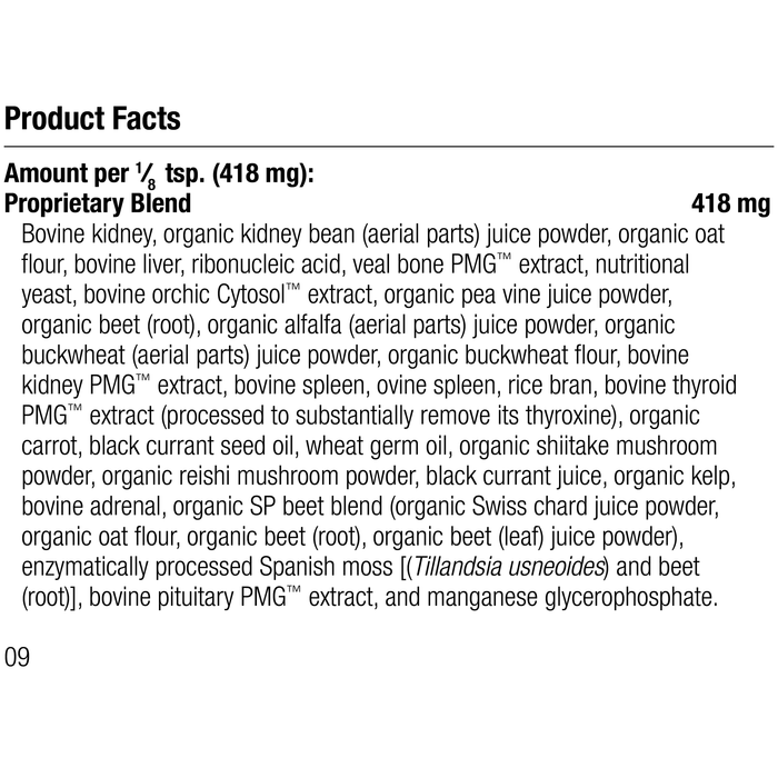 Canine Renal Support, 30 g, Rev 09 Supplement Facts