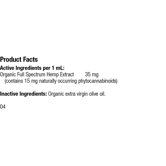 VF Hemp Oil Rev 04 Supplement Facts