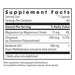 Supplement facts label with detailed nutritional information on a white background