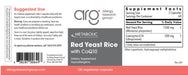 Supplement label for Metabolic Red Yeast Rice with CoQ10 from Allergy Research Group