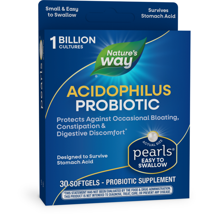 Acidophilus Probiotic Pearls 90 Softgels by Nature's Way – Front