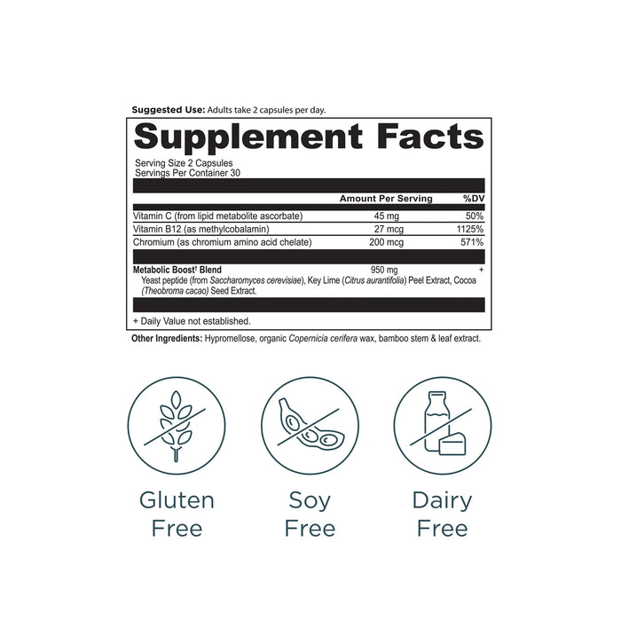 Active Peptides Metabolic Booster 60 Capsules by Ancient Nutrition Supplement Facts Label