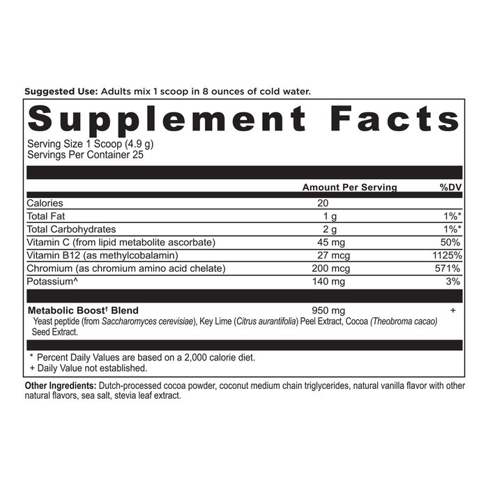 Active Peptides Powder, Chocolate 25 Servings by Ancient Nutrition supplement facts label
