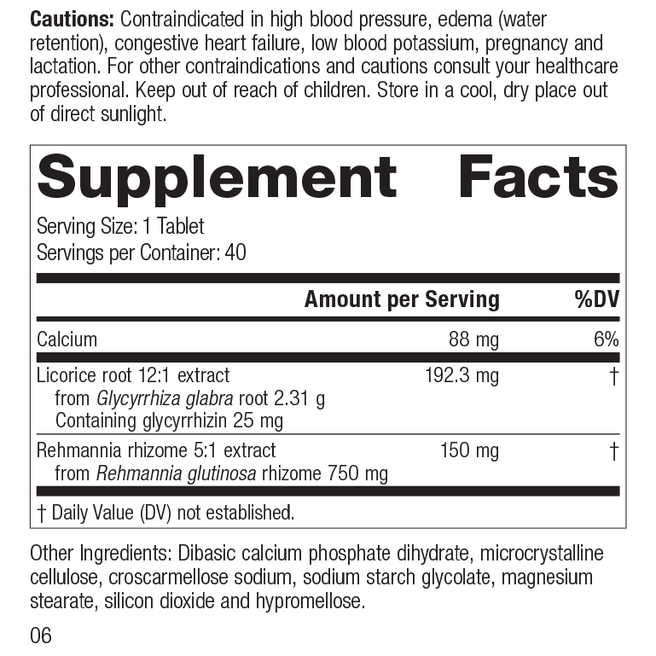 Adrenal Complex, 120 Tablets, Rev 05 Supplement Facts