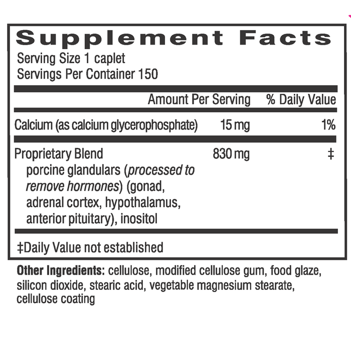 Adrenal Rebuilder by Doctor Wilson's Original Formulations 150 caplets supplement facts label
