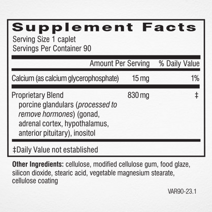 Adrenal Rebuilder by Doctor Wilson's Original Formulations 90 caplets supplement facts label
