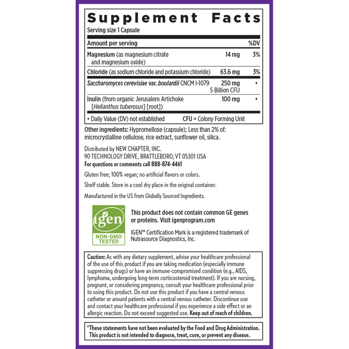 All Flora Probiotic Flora Fortify 14 Capsules by New Chapter supplement facts label