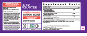 All Flora Probiotic Menopause Balance 30 Capsules by New Chapter Information label
