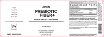 Amen Prebiotic Fiber+ 60 Capsules by CodeAge information label
