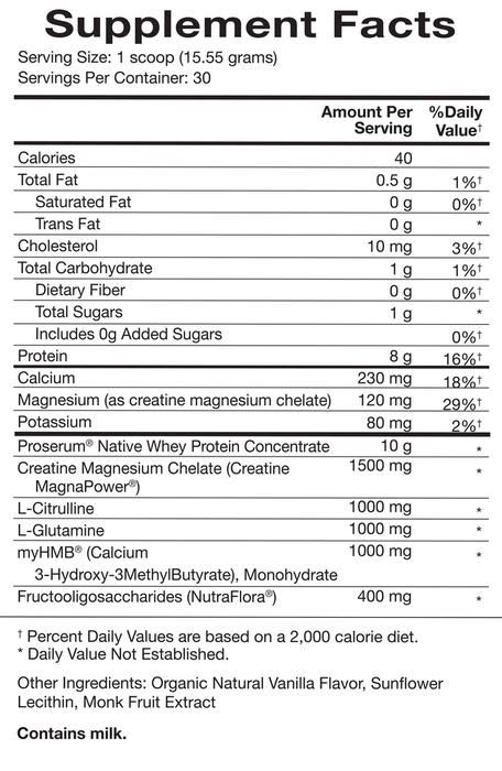 Amino Whey Pro Advantage Natura Health Products Supplement Facts label