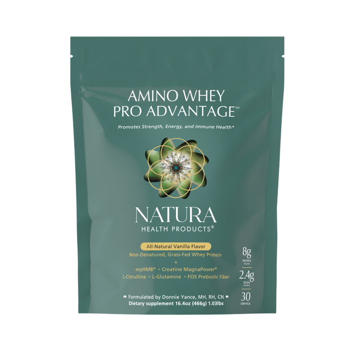 Amino Whey Pro Advantage Natura Health Products front packaging