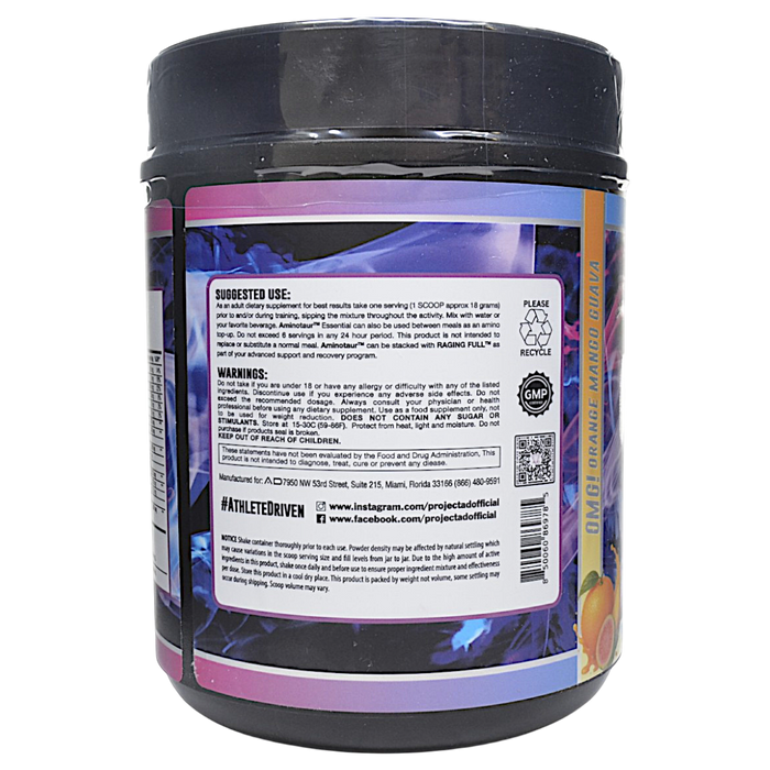 Project AD's Aminotaur 30 servings OMG! Orange Mango Guava suggested use