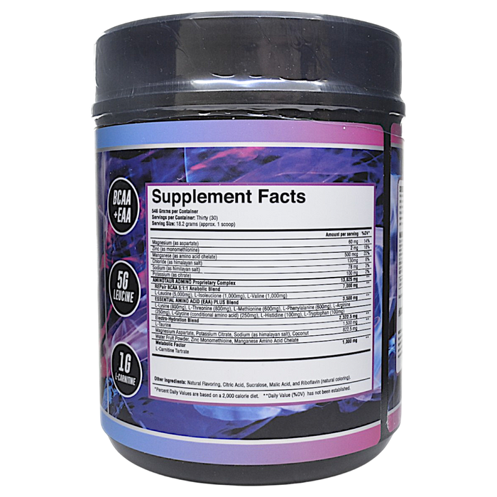 Project AD's Aminotaur 30 servings OMG! Orange Mango Guava supplement facts label
