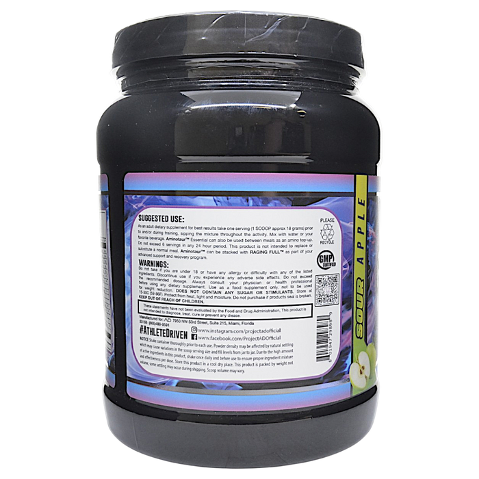 Project AD's Aminotaur 30 servings Sour Apple suggested use