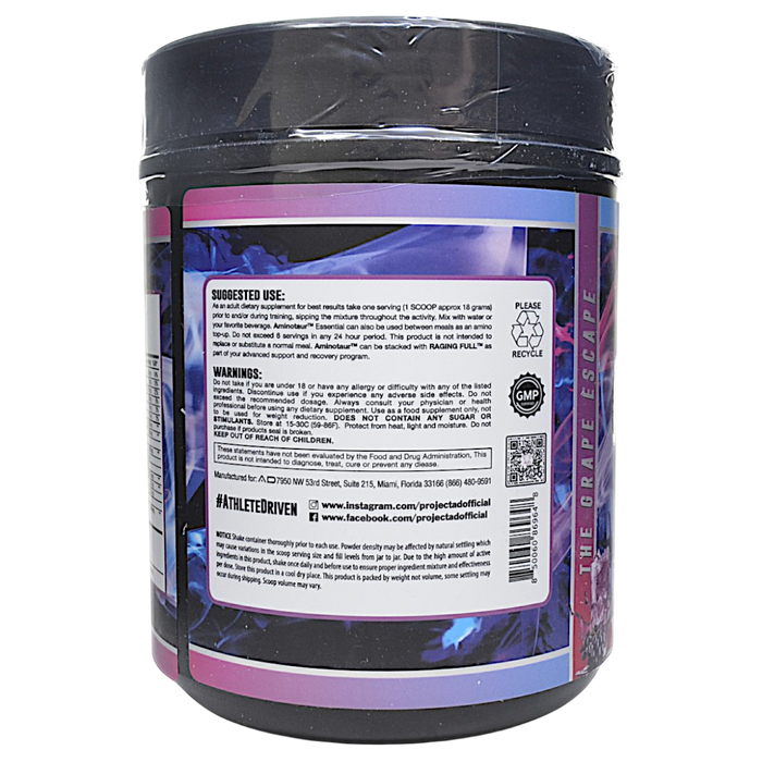 Project AD's Aminotaur 30 servings The Grape Escape suggested use