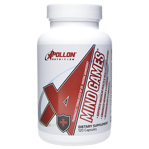 Bottle of Apollon Nutrition's Mind Games 120 capsules