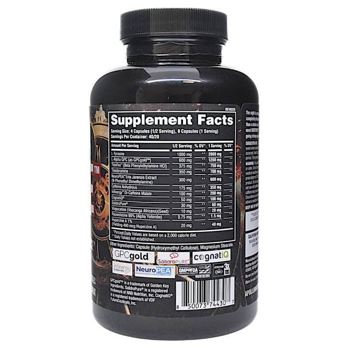 Apollon Nutrition's Overtime Nootropic Stim Energy 160 Capsules supplement facts