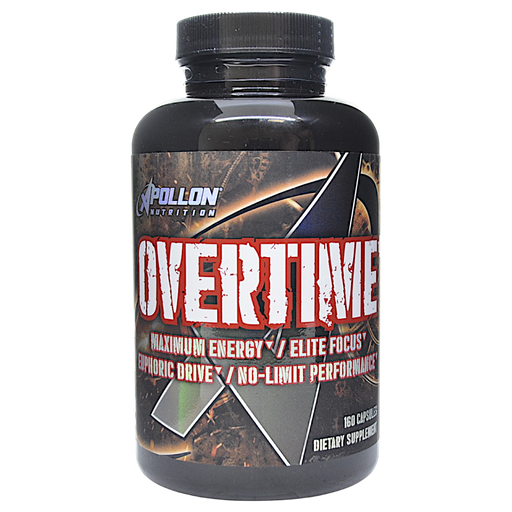 Bottle of Apollon Nutrition's Overtime Nootropic Stim Energy 160 Capsules