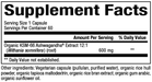 Bioclinic Naturals' Ashwagandha 60 capsules supplement facts label