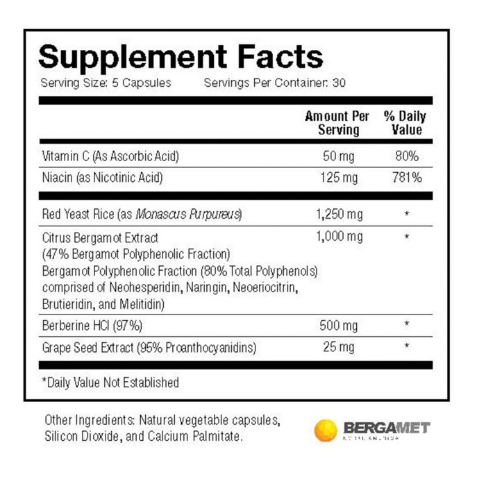 BBR Complete 150 Capsules by Inwell Biosciences supplement facts label 