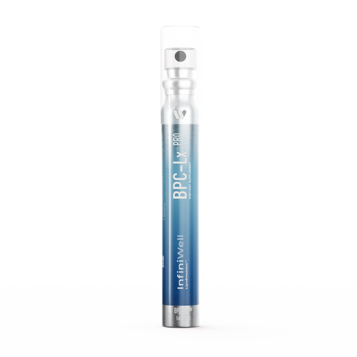 Spray bottle labeled BPC LX Pro with a blue label and clear lid 