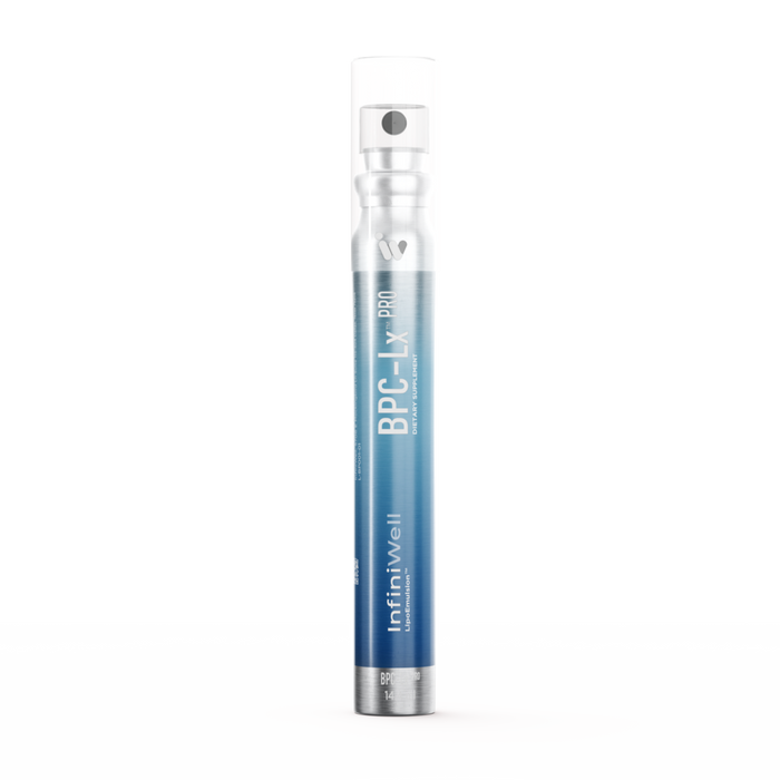 Spray bottle labeled BPC LX Pro with a blue label and clear lid 