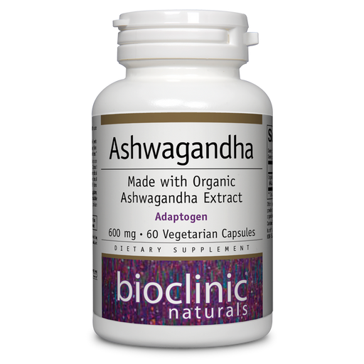 Bottle of Bioclinic Naturals' Ashwagandha 60 capsules