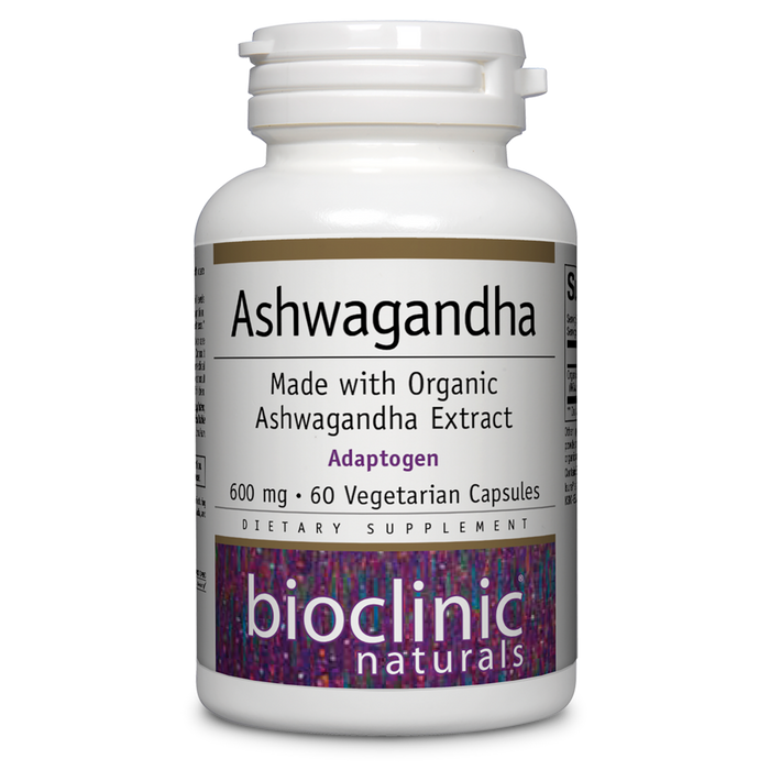Bottle of Bioclinic Naturals' Ashwagandha 60 capsules