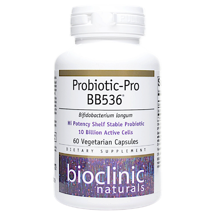 Bottle of Bioclinic Naturals' Probiotic-Pro BB536 60 capsules