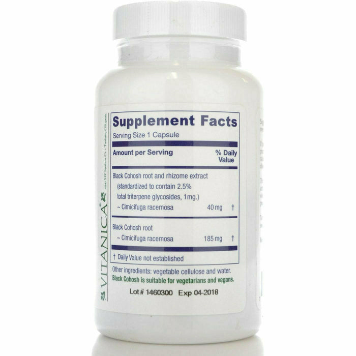 Black Cohosh 120 vcaps by Vitanica Supplement Facts
