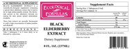 Black Elderberry Extract 8 fl oz by Ecological Formulas information label