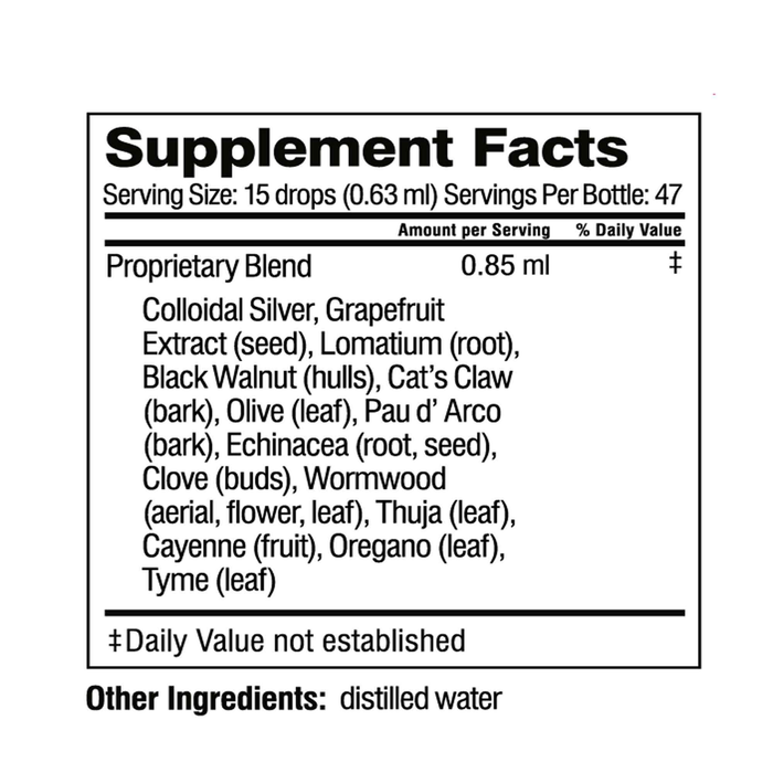 Body-Guard 30 mL by Doctor Wilson's Original Formulations supplement facts label
