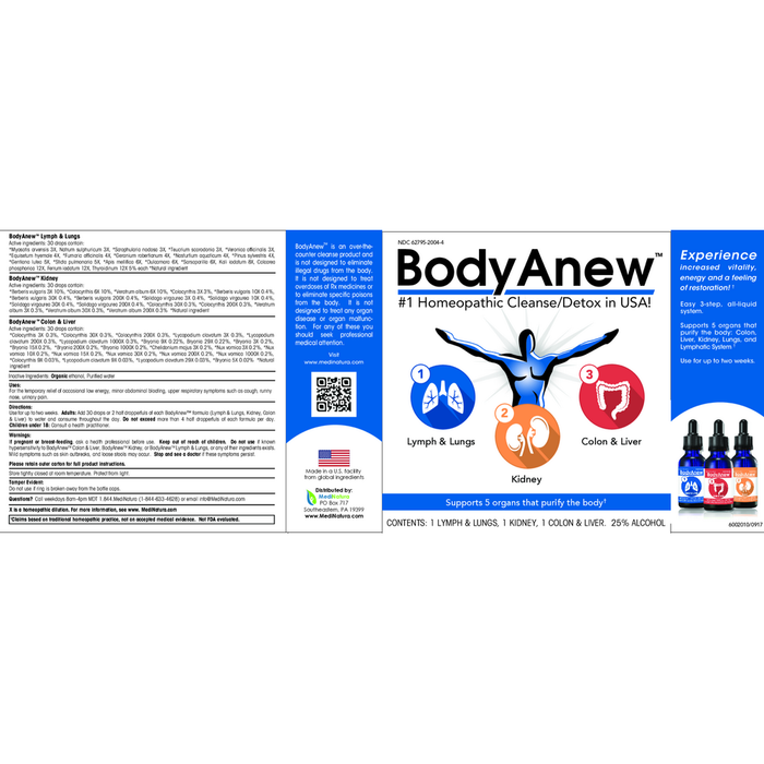 BodyAnew Cleanse Oral Drops 150 mL by MediNatura bottle information label
