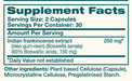 Boswellia 60 Capsules by Himalaya Wellness supplement facts label
