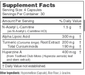 Brain Blend 120 Capsules by NBI supplement facts label 