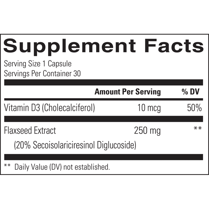 Brevail 30 Capsules by Barlean's Organic Oils Supplement Facts Label