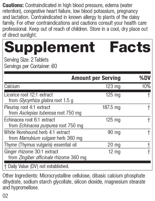 Broncafect, 60 Tablets, Rev 02 Supplement Facts